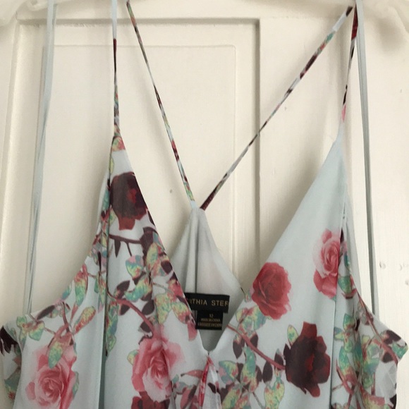 gorgeous light blue w floral Cynthia Steffe dress - Picture 3 of 4